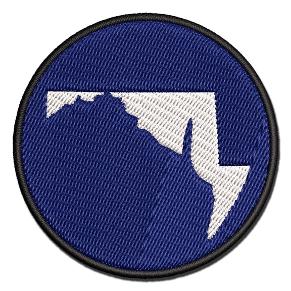 Maryland State Silhouette Applique Multi-Color Embroidered Iron-On Patch - 2.0 Inch Mini
