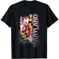 thumbnail image 1 of Maryland State USA Flag Souvenir Gift T-Shirt, 1 of 3