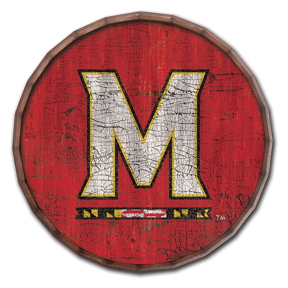 Maryland Terrapins 24" Cracked Color Barrel Top Sign