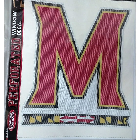 Maryland Terrapins SD85168 Large 12" Perforated Auto Window Film Glass Decal University of