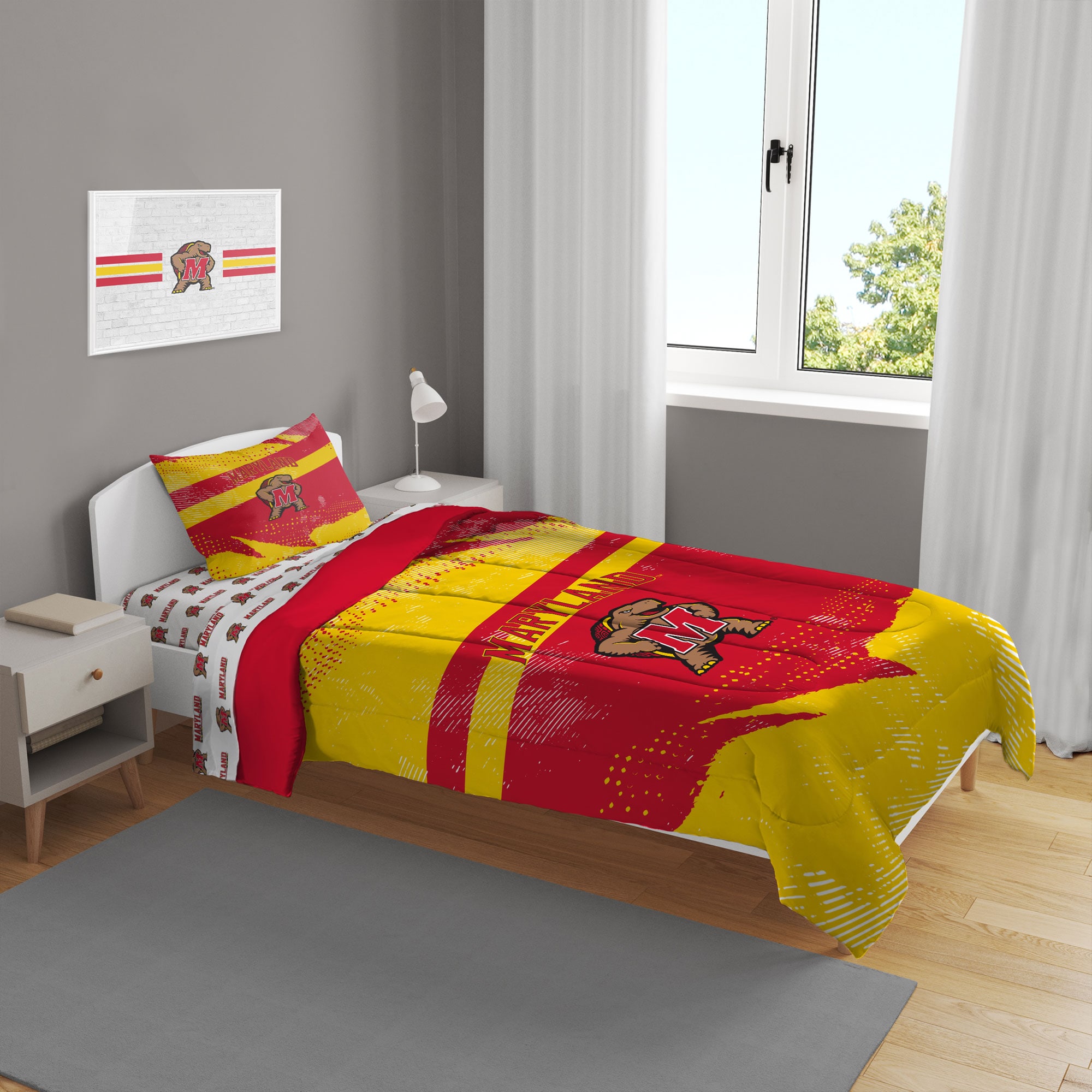 NCAA Maryland Terrapins Comforter Set - Full/Queen Modern Take Bedding With Sham