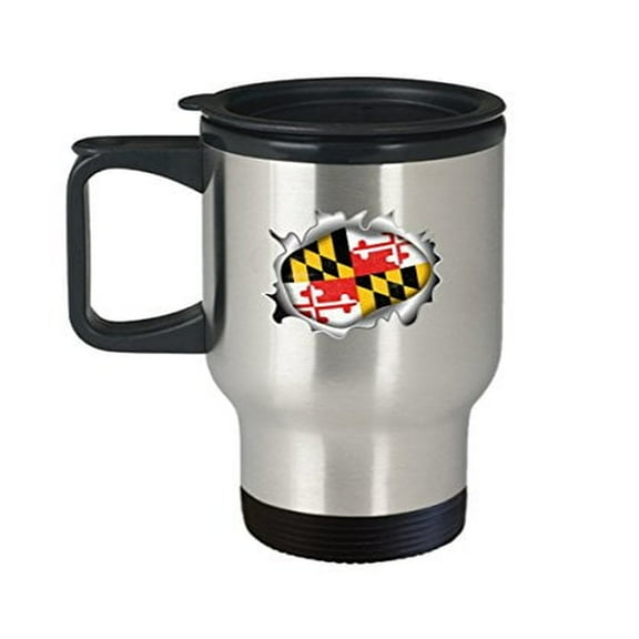 Maryland Travel Coffee Mug - Patriots Themed Gifts -14 Oz Stainless Steel Cup
