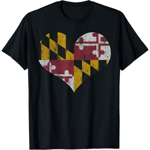 Maryland Vintage Heart Flag for Men and Women T-Shirt