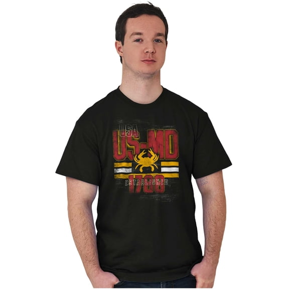 Maryland Vintage MD Flag Colors Crab Men's Graphic T Shirt Tees Brisco Brands M