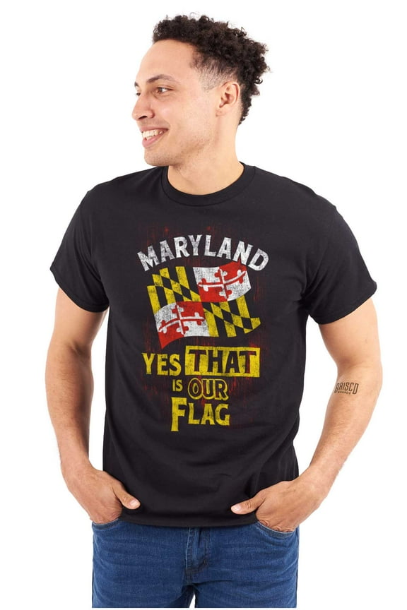 Maryland Yes That's Our Flag MD Pride Men's Graphic T Shirt Tees Brisco Brands L
