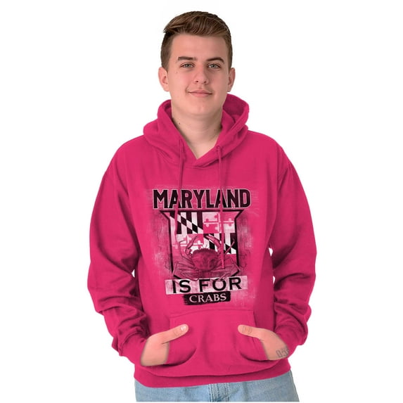 Maryland is for Crab MD Flag Souvenir Unisex Plus Fleece Graphic Hoodie Brisco Brands 3X
