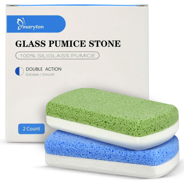 Maryton Glass Pumice Stone for Feet, Callus Remover and Foot Scrubber &  Pedicure Exfoliator Tool Pack of 2
