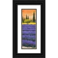 thumbnail image 1 of Marzari, Tebo 11x24 Black Ornate Wood Framed with Double Matting Museum Art Print Titled - Pomeriggio tra la lavanda, 1 of 4