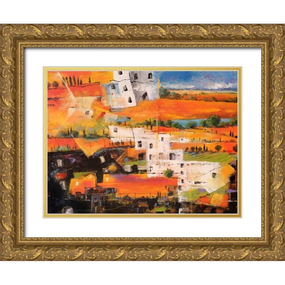 Marzari, Tebo 14x12 Gold Ornate Wood Framed with Double Matting Museum Art Print Titled - Dalla citta alla campagna