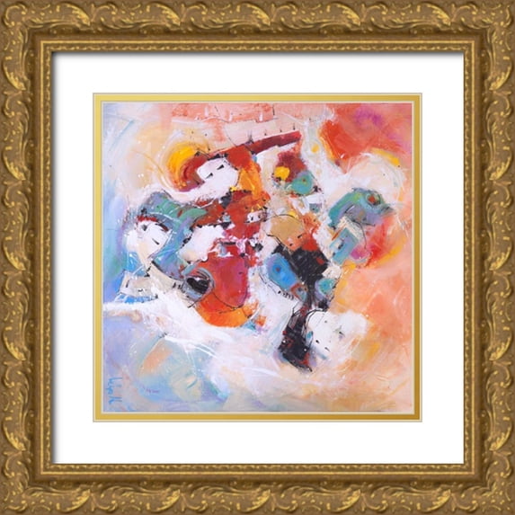 Marzari, Tebo 26x26 Gold Ornate Wood Framed with Double Matting Museum Art Print Titled - Il pennello girava vorticosamente
