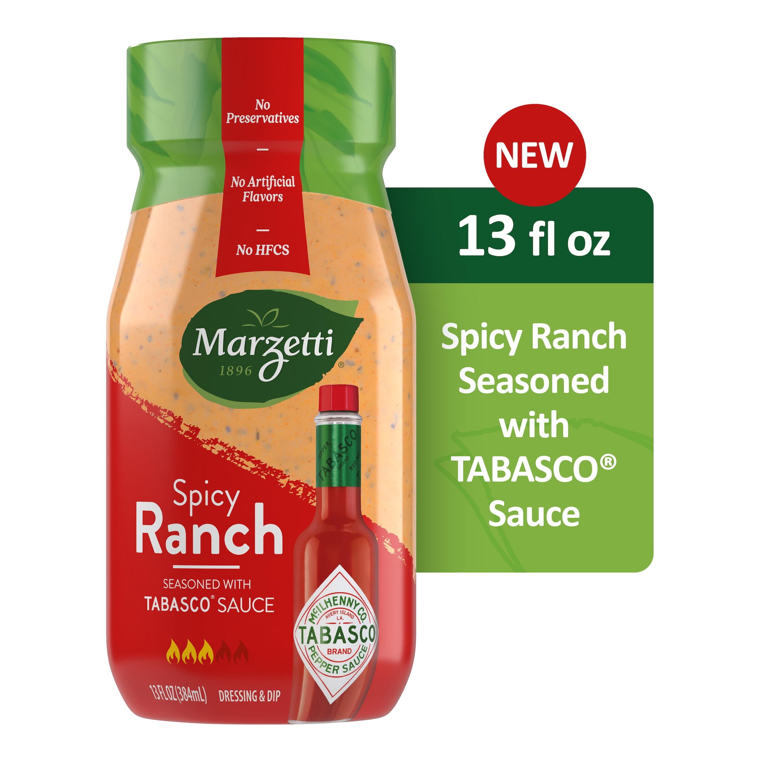 Marzetti Spicy Ranch Seasoned with Tabasco Sauce Dressing, 13 fl oz
