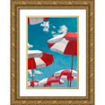 thumbnail image 1 of Marzi, Dario 11x14 Gold Ornate Wood Framed with Double Matting Museum Art Print Titled - Beach Life II, 1 of 4