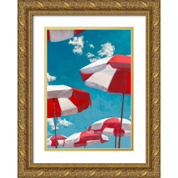 Marzi, Dario 11x14 Gold Ornate Wood Framed with Double Matting Museum Art Print Titled - Beach Life II