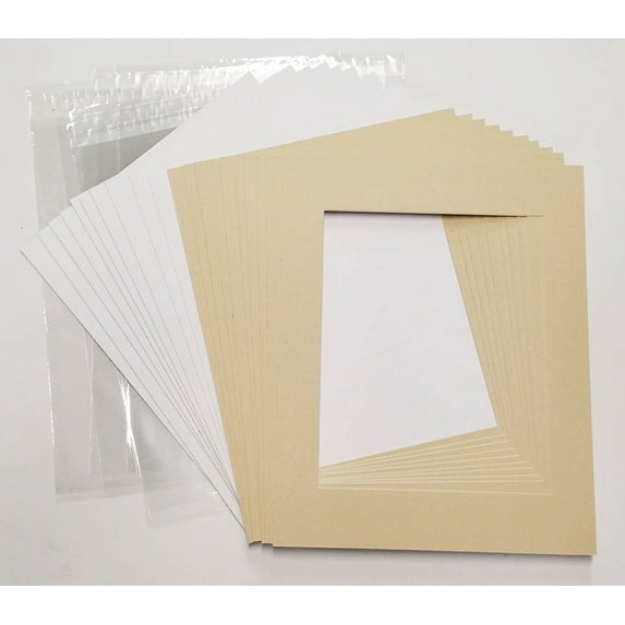 Marzipan 18x24 White Picture Mats with White Core for 13x19 Pictures - Fits 18x24 Frame
