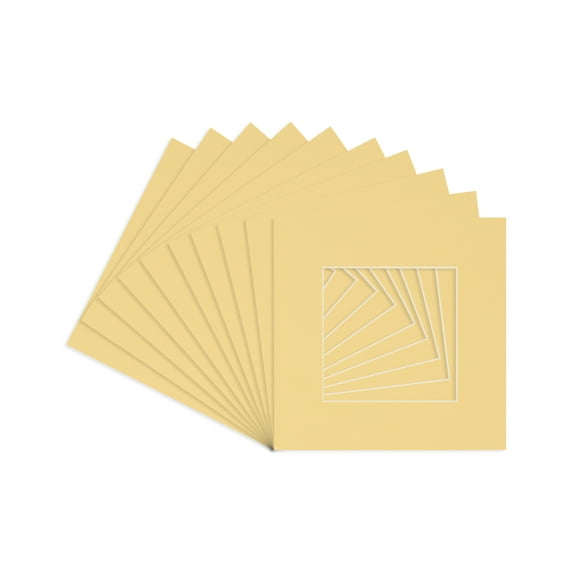 Marzipan Acid Free 7x7 Square Picture Frame Mat with White Core Bevel Cut for 5x5 Pictures - Fits