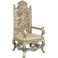 thumbnail image 1 of Mas 63 Inch Classic Throne Armchair- Floral Carvings- Crown Top- Gold, 1 of 5