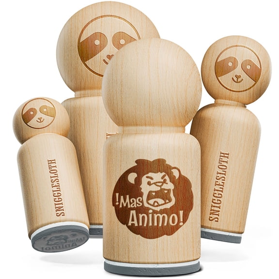 Mas Animo Lion Spanish Encouragement Teacher Stamp Rubber Stamp for Stamping Crafting Planners - 1 Inch Medium