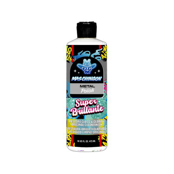 Mas Chingon Heavy Duty Car Metal Polish for Aluminum, Chrome, Brass, Copper, Silver Removes Oxidation, Tarnish & Stains 16oz Made in USA