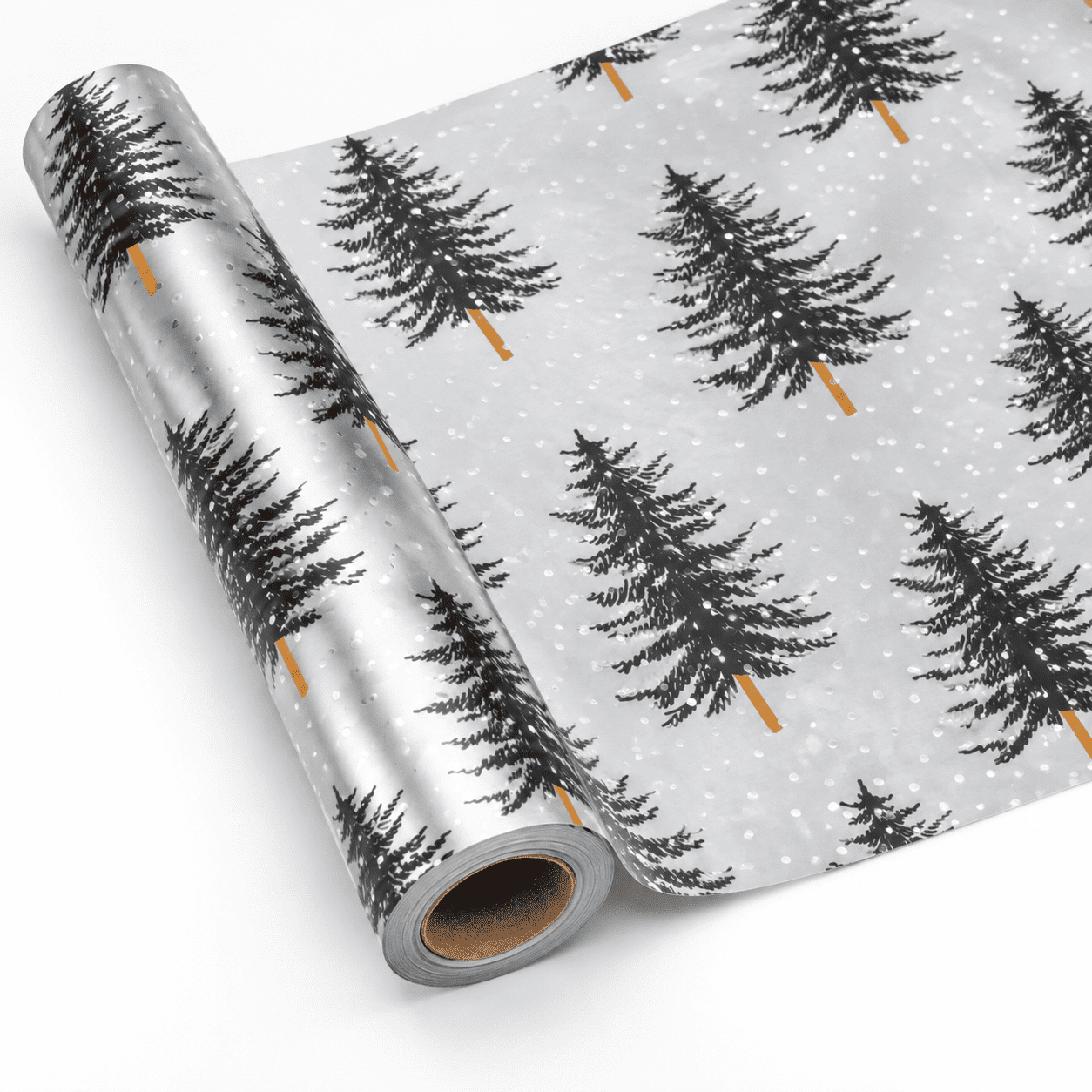 Mas Gift Wrap Roll - 30 Inch X 100 Feet White Minimalist Trees Wrapping ...
