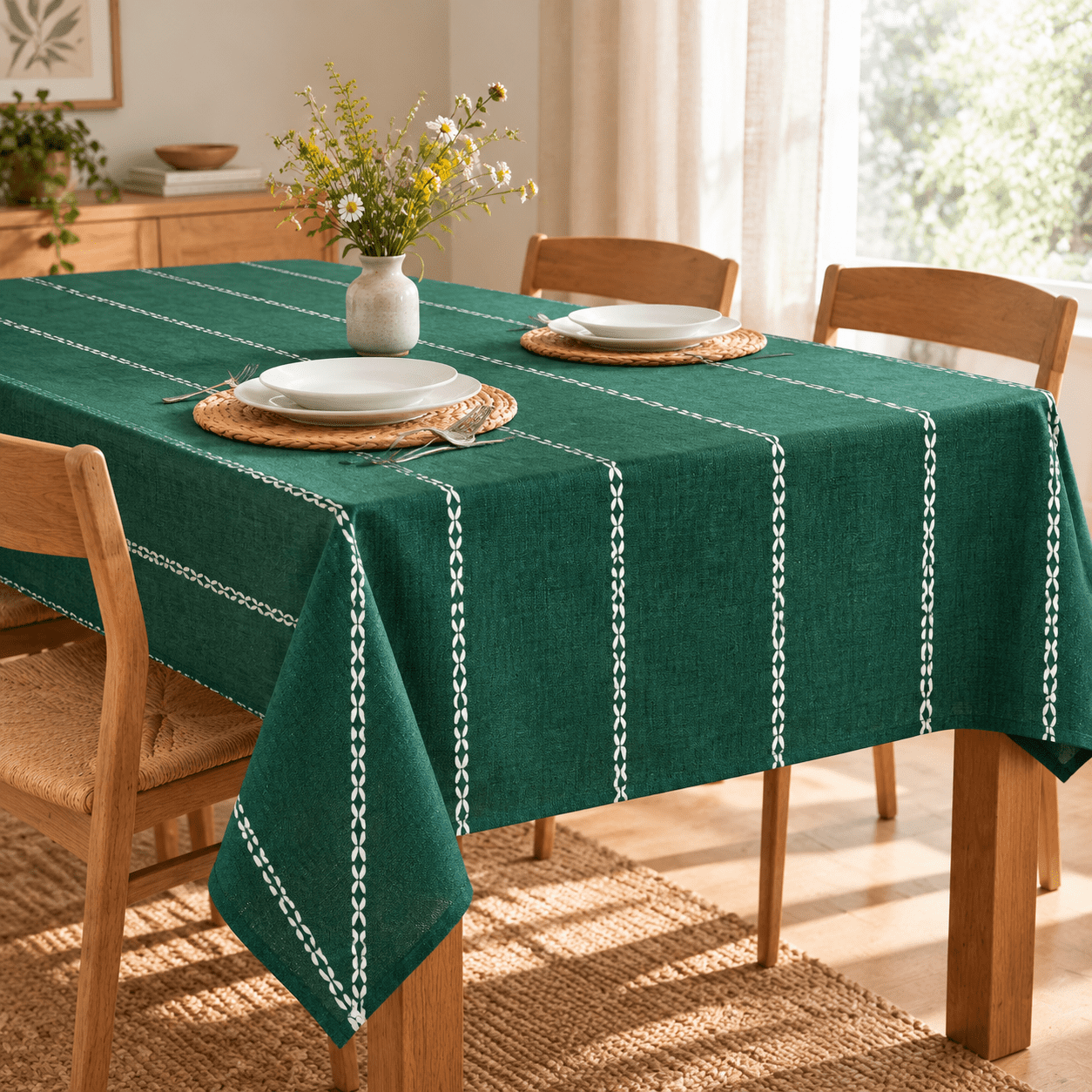 Green Tablecloth Pattern Mas Green Tablecloth 52*70 Inch Rectangular Home Decor - Walmart.com
