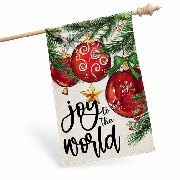 Mas Joy To The World Outdoor Christmas House Flag 28x40 Inch