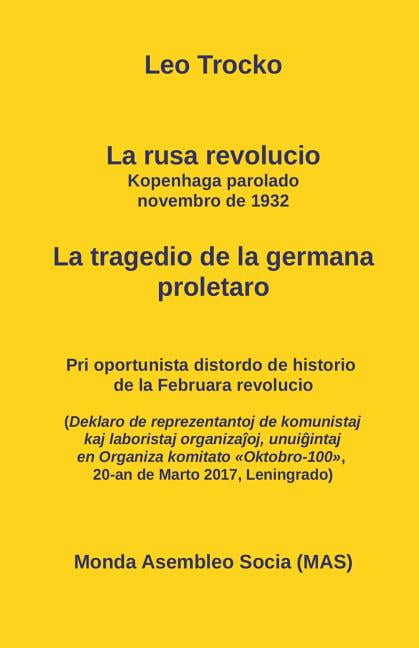 Mas-Libro La Rusa Revolucio. La Kopenhaga Parolado, Novembro 1932. ., Book 181, (Paperback)