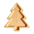 thumbnail image 1 of Mas Shaped Wooden Snack Tray Festive Serving Platter For Holiday Parties Xmas Dessert & Candy Holder Natural Food Dish Ideal For Home/Party Use, 1 of 8