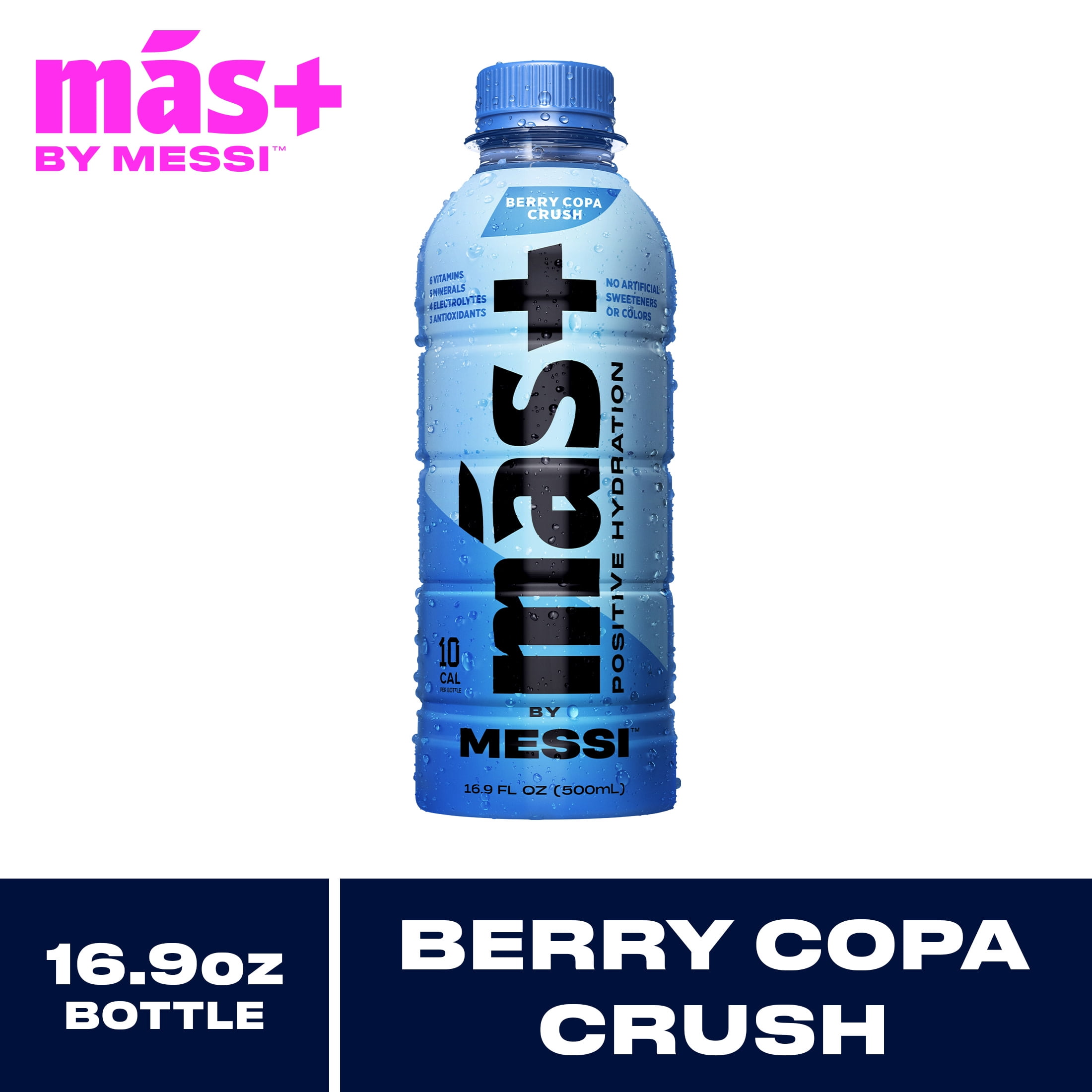 Mas+ by Messi Hydration Sports Drink Berry Copa Crush, 16.9 fl oz ...