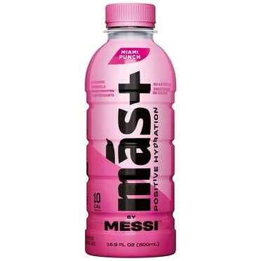 Mas+ by Messi Hydration Sports Drink Miami Punch, 16.9 fl oz Bottle
