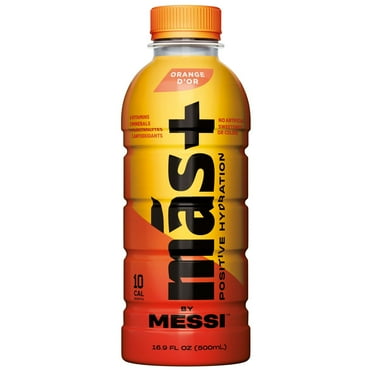 Mas+ by Messi Hydration Sports Drink Orange d'Or, 16.9 fl oz Bottle