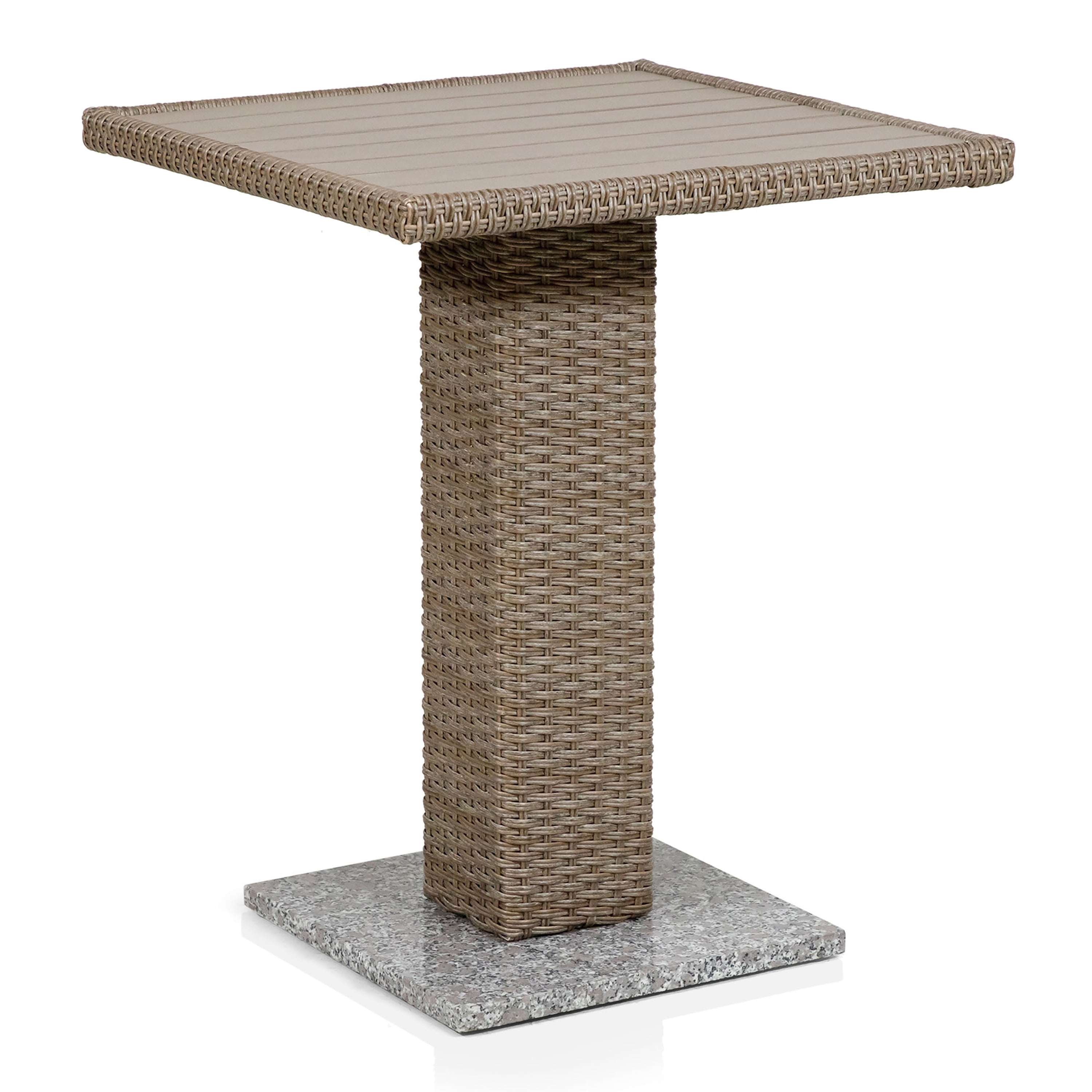 Masa PE Wicker Rattan Bistro Outdoor Dining Table in Natural