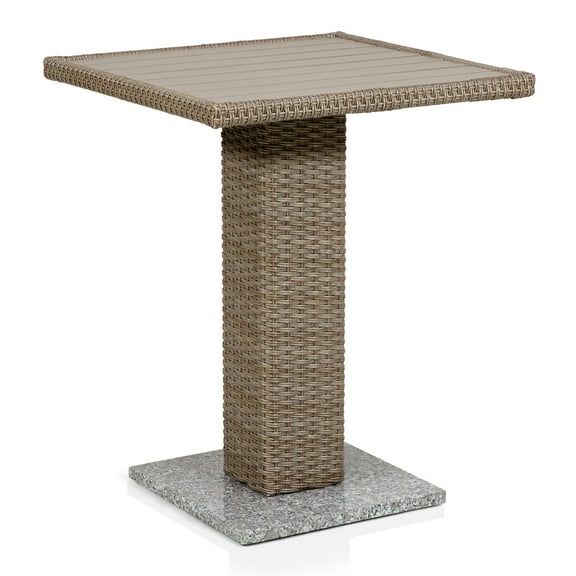 Masa PE Wicker Rattan Bistro Outdoor Dining Table in Natural