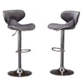 thumbnail image 1 of Roundhill Furniture Masaccio Bar Stool with Adjustable Height & Swivel, Gray, Set of 2, 1 of 14