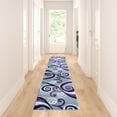 thumbnail image 1 of Masada Rugs Area Rug Modern Contemporary Design 1100 Purple Grey White Black (2 Feet 4 Inch X 11 Feet) Long Runner, 1 of 6