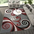 thumbnail image 1 of Masada Rugs Area Rug Modern Contemporary Design 1100 Red Grey White Black (8 Feet X 10 Feet), 1 of 7