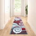 thumbnail image 1 of Masada Rugs Area Rug Modern Contemporary Design 1103 Red Grey White (2 Feet X 7 Feet 3 Inch) Runner, 1 of 6