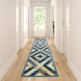thumbnail image 1 of Masada Rugs Area Rug Southwest  Distressed Design 1106 Blue Black Brown Beige (2 Feet 4 Inch X 11 Feet) Runner, 1 of 6