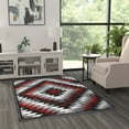 thumbnail image 1 of Masada Rugs Area Rug Southwest  Distressed Design 1106 Red Grey White Black (5 Feet 3 Inch X 7 Feet 3 Inch), 1 of 7