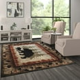 thumbnail image 1 of Masada Rugs Cabin Lodge Area Rug Bear and Cub scene (6 Feet X 9 Feet), 1 of 7