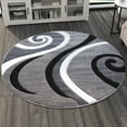 thumbnail image 1 of Masada Rugs High Quality Hand Carved Area Rug Modern Contemporary Grey White Black (5 Feet 3 Inch X 5 Feet 3 Inch) Round, 1 of 7