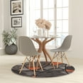 thumbnail image 1 of Masada Rugs Masada Rugs 5'x5' Round Modern Contemporary Round Area Rug in Orange, Gray, and Black, 1 of 10
