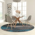 thumbnail image 1 of Masada Rugs Masada Rugs 7'x7' Round Modern Contemporary Round Area Rug in Gray, Black, and Blue, 1 of 10