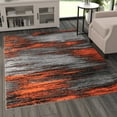 thumbnail image 1 of Masada Rugs Modern Contemporary Area Rug, Orange Grey Black (5 Feet X 7 Feet), 1 of 7