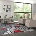 thumbnail image 1 of Masada Rugs Modern Contemporary Area Rug, Red Grey Black (6 Feet X 9 Feet), 1 of 7