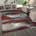 thumbnail image 1 of Masada Rugs Modern Contemporary Area Rug, Red Grey Black (6 Feet X 9 Feet), 1 of 6