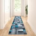 thumbnail image 1 of Masada Rugs Modern Contemporary Area Rug, Turquoise Grey Black (2 Feet X 7 Feet) Runner, 1 of 6