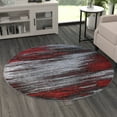 thumbnail image 1 of Masada Rugs Modern Contemporary Round Area Rug, Red Grey Black (5 Feet X 5 Feet) Round, 1 of 7