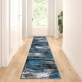 thumbnail image 1 of Masada Rugs Modern Contemporary Runner Area Rug, Blue Grey Black (2 Feet X 7 Feet), 1 of 6