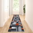 thumbnail image 1 of Masada Rugs Modern Contemporary Runner Area Rug, Orange Grey Black (2 Feet X 7 Feet), 1 of 6