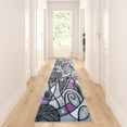thumbnail image 1 of Masada Rugs Modern Contemporary Runner Area Rug, Purple Grey Black (32 Inch X 10 Feet), 1 of 6